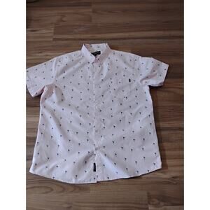 Molokai Surf Co Shirt Mens XXL Pink Short Sleeve Button Up Flamingo Hawaiian